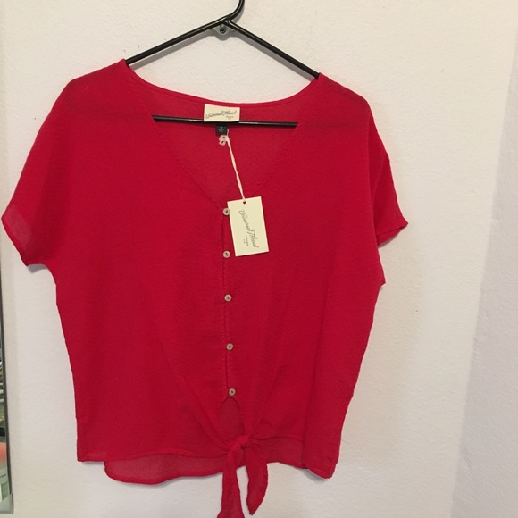 NWT Universal Thread Tie front button down blouse - Picture 1 of 7
